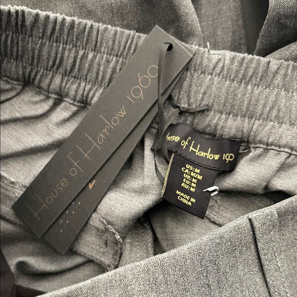 NEW House of Harlow 1960 Cropped Top Wide Leg Pants Set in gray. #0300 - Picture 10 of 15